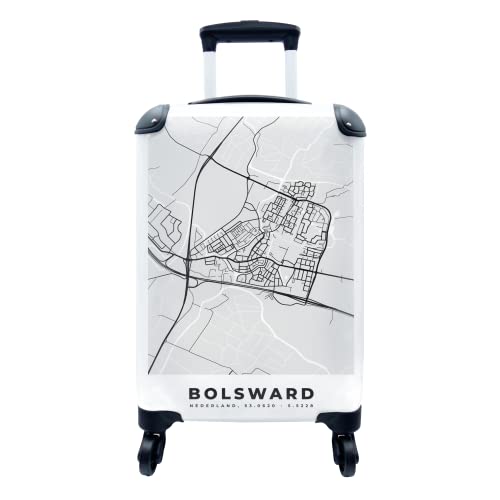 Koffer - 35x55 cm - Stadtplan - Bolsward - Grau - Weiß