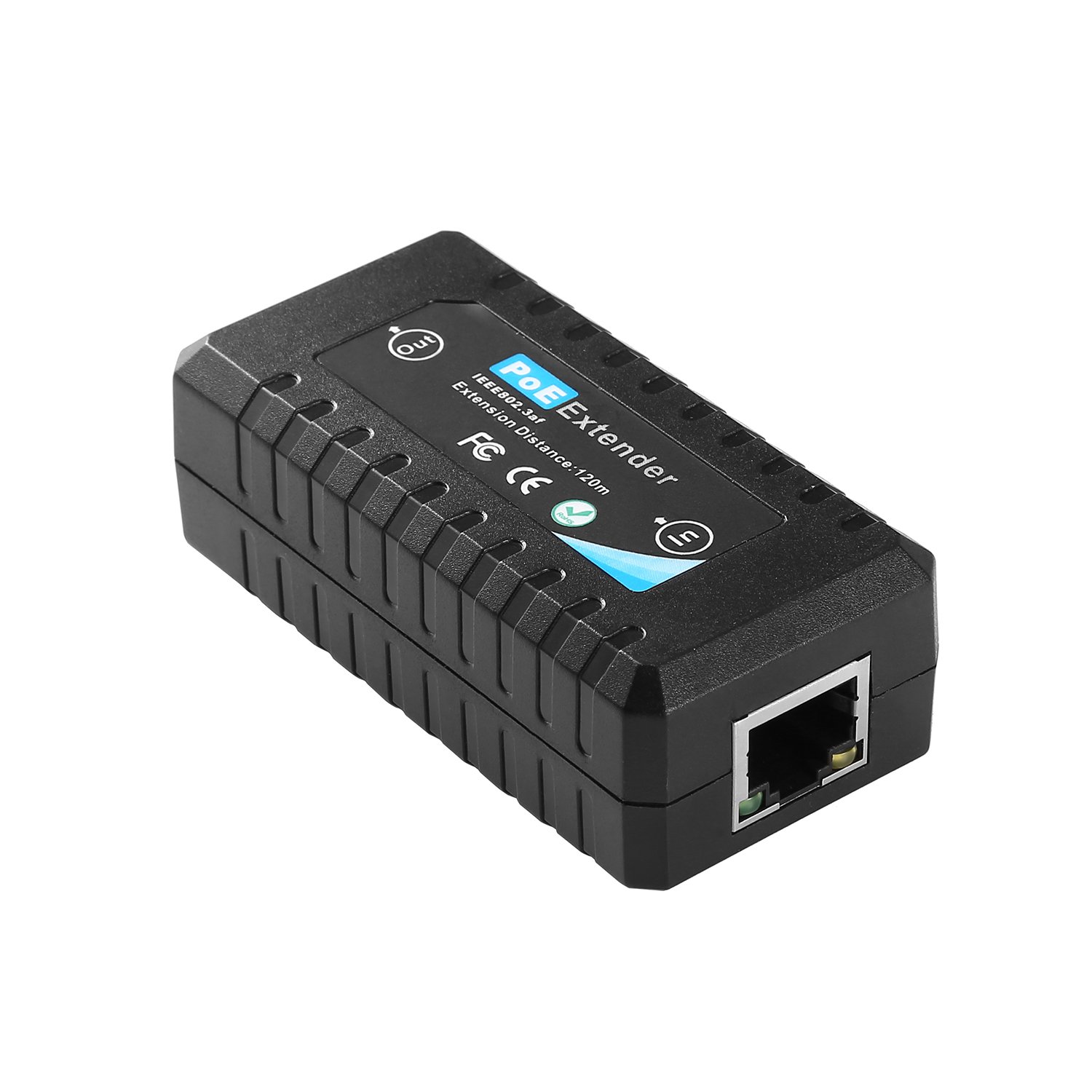 Revotech PoE-Repeater für PoE-IP-Kamera über Cat5- oder UTP-Kabel (POE5002), 10,100 m, 1 Port