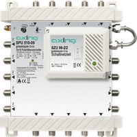 Axing SPU 510-09 SAT-Multischalter 10 Teilnehmer Premium-Line erweiterbar aktiv Quad-tauglich energiesparend (5 x 10)