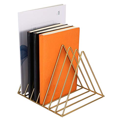 DEWIN Magazinhalter - Metal Triangle Iron Bücherregal-Regalhalter for Bücher, for Magazine (Farbe : Gold)