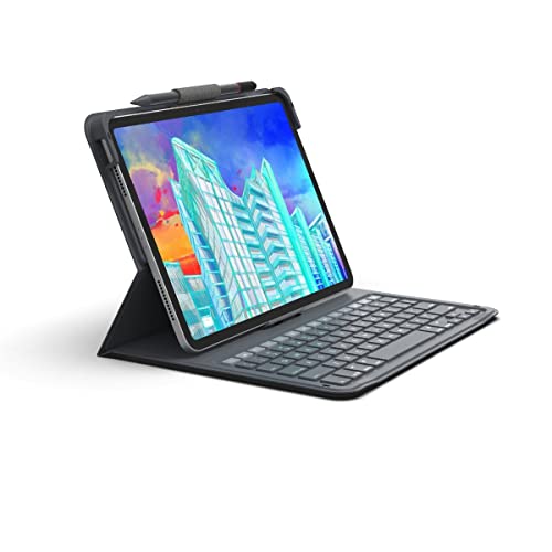 ZAGG Messenger Folio 2 Tastatur für iPad 10.9 (10. Generation) Tablet, Hintergrundbeleuchtung, Paar mehrere Geräte, Langer Akku, Schwarz, Französisch
