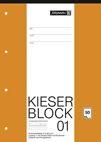 Brunnen 1042941 Kieser-Block Lineatur 1 (A4, 50 Blatt, gelocht, 80 g/m², Klasse 1)
