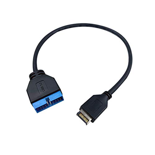 Uonlytech Computer-Verlängerungskabel 20 Pin USB 3.1 Schwarz Professionelle Frontplatte Header-Kabel Kompatibel für Asus Motherboard