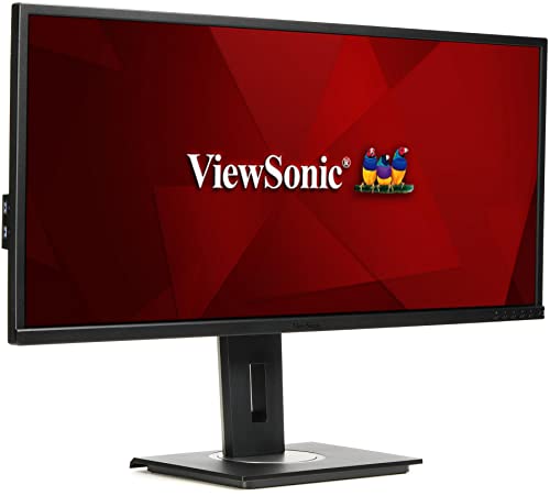 Viewsonic VG3448 86,6 cm (34 Zoll) QHD Ultra Wide 1440p Business Monitor (UWQHD, IPS-Panel, HDMI, DP, USB 3.0 Hub, Höhenverstellbar, Lautsprecher, Eye-Care, 4 Jahre Austauschservice) Schwarz