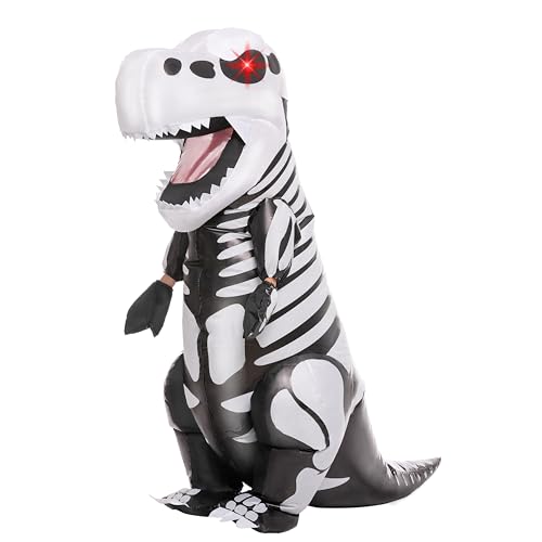 Spooktacular Creations Aufblasbares Halloween-Kostüm Skelett Dinosaurier Ganzkörper T-Rex Aufblasbares Kostüm – Erwachsene Unisex Einheitsgröße