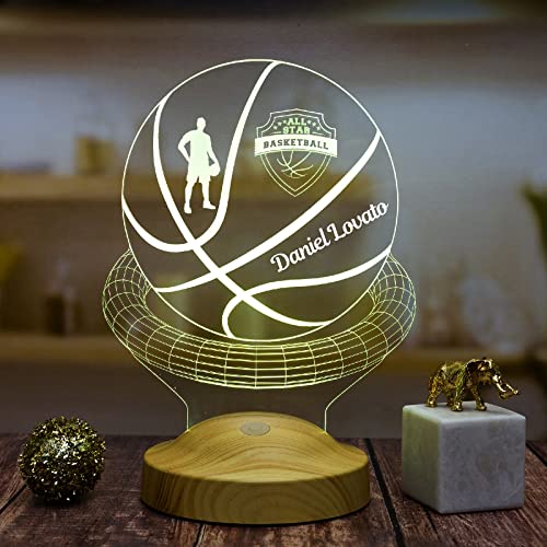 Sentidos Fanartikel Personalisierte 3D Led Lampe Geburtstagsgeschenk Wunschtext mit Gravur Fussball Fenerbahce Galatasaray Besiktas Trabzonspor (Basketball)