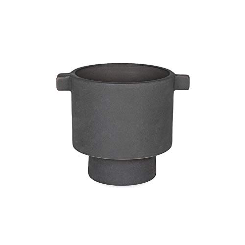 OYOY - Inka - Kana Pot - Pflanztopf/Übertopf/Blumentopf - Keramik - Grau - Gr. S - (DxH) 10,5 x 10,5cm