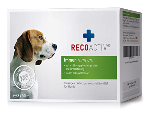 RECOACTIV® Immun Tonicum für Hunde, 3 x 90 ml, zur Vorbeugung und Stärkung des Immunsystems vom Hund, diätischer Appetitanreger für Hunde bei Appetitlosigkeit