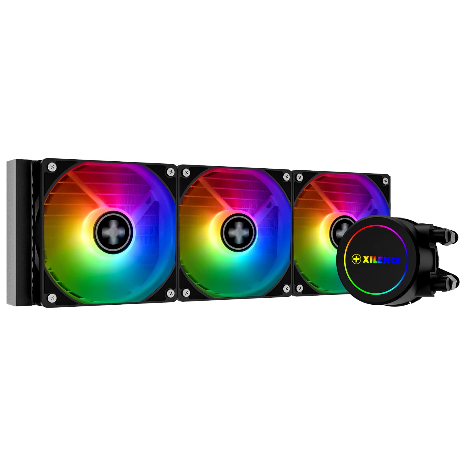 Xilence LQ360.ARGB AMD und Intel 360mm AiO Wasserkühlung, AM5/AM4, LGA 1700/2066/2011/1151/1150/1155/1156/1200, 400W TDP, 3x 120mm ARGB PWM Lüfter, für hohe Anforderungen im Gaming/Streaming, schwarz