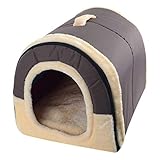 Hpybest Haustier-Hundehütte mit Matte, faltbar, für kleine und mittelgroße Hunde