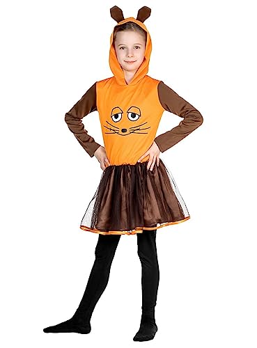Die Sendung mit der Maus - Maus Kleid für Kinder - Kindergröße: 116 - Kostüm für Karneval, Halloween & Motto-Party