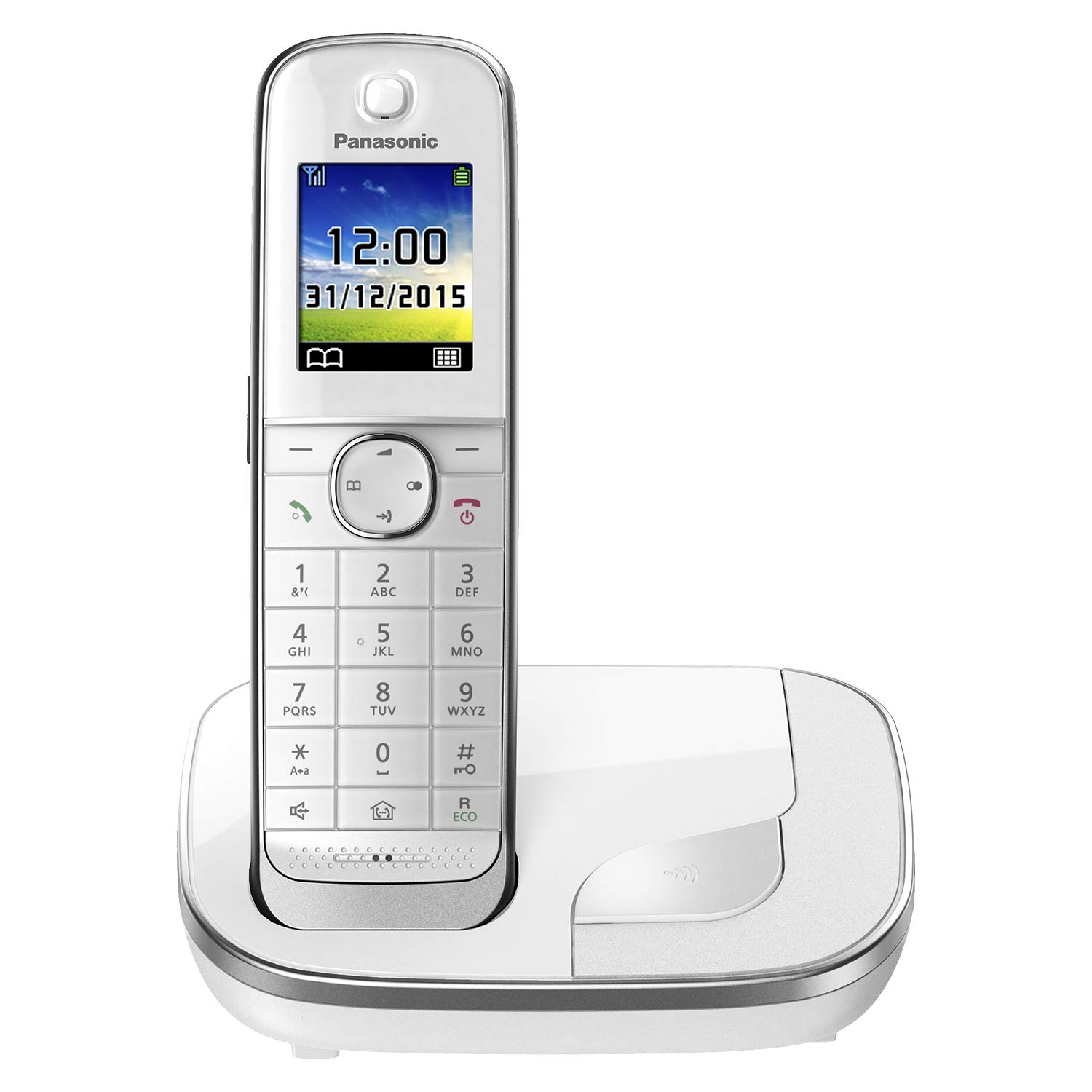 Panasonic KX-TGJ310GW Familien-Telefon ohne Anrufbeantworter (schnurloses Telefon, strahlungsarm, Anrufschutz, DECT Basisstation, Freisprechen) weiß