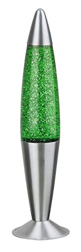 RABALUX 4113, Glitter, Glas, 25 watts, E14, Grün/Silber, 11 x 11 x 42 cm