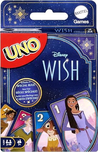 Mattel UNO Disney Grußkartenspiel für Kinder, Erwachsene und Familie mit Spiel und Lineal inspiriert vom Film