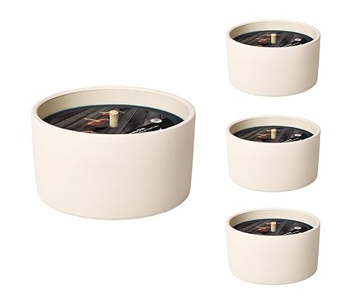 Flammschalen für draußen 4 Stück - Outdoor-Kerzen Weiß - Perfekt für deinen Garten - Feuerschalen im 4er Set - 11h Brenndauer - 14,3x14,3x8,5 cm