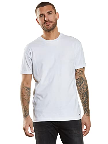 emilio adani Herren T-Shirt Uni, 34549, Weiß in Größe 3XL