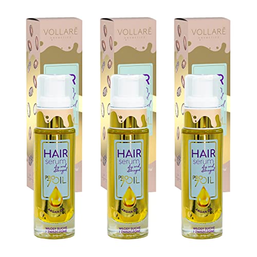 Vollaré Cosmetics | Haarserum Arganöl (3x30ml) Haaröl | Haarpflegeserum für die Pflege & Regeneration für trockenes, geschädigtes Haar | sorgt für gesundes & glänzendes Haar