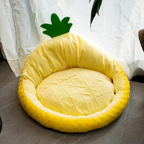 GAUDIO Schlafplätze & Möbel für Hunde, Beruhigendes Katzenbett mit Abnehmbarem Bezug, Waschbar, Warme Couch (Color : Yellow)