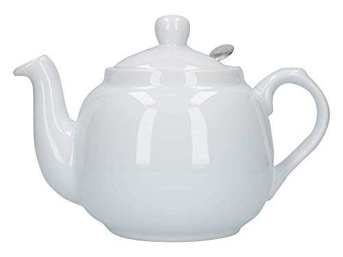 Dexam London Pottery Teekanne mit Filter, für 4 Tassen, weiß