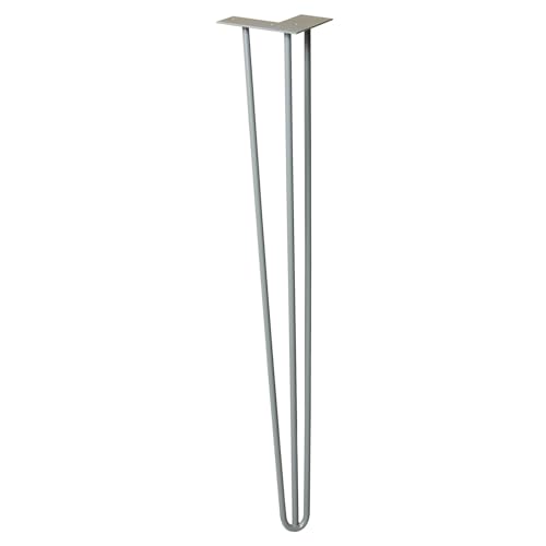 WAGNER Möbelbein/Tischbein/Möbelfuß - HAIRPIN LEG - Retro Style - Stahl pulverbeschichtet vintage, 12 x 12 x 71 cm, Bein konisch/schräg verlaufend, mit integrierter Anschraubplatte - 12827701