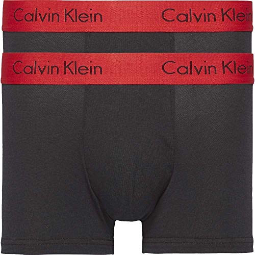 Calvin Klein Herren Trunk 2PK Hipster, Schwarz (Black W Impact Wb Ixy), Medium (2er Pack)