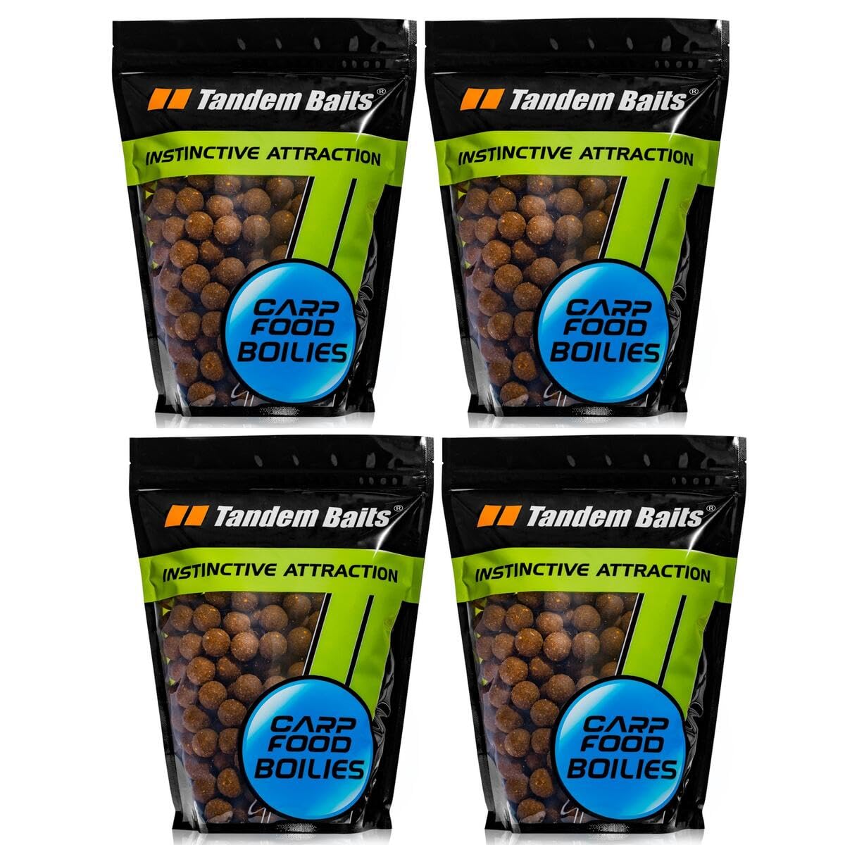 Tandem Baits 4-er Set Carp Food Boilies Fisch und Schalentiere | Leckere Boilies für Karpfen Angeln ohne Mühe | Köder zum Große-Fische-Angeln | Karpfenzubehör für Profis & Hobby-Angler 18 mm 1 kg