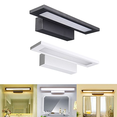 MASUNN 5W Moderne Led Wandleuchte Badezimmerspiegel Wandleuchte 25Cm Lampe Ac85-265V - Warmes Weiß - Schwarz
