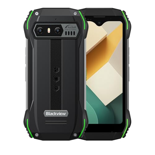 Blackview - N6000 - Handy - Stoßfestes Smartphone mit 256 GB, 8 GB RAM, Android 13, 48 Mpx, Dual-SIM - Grüne Version