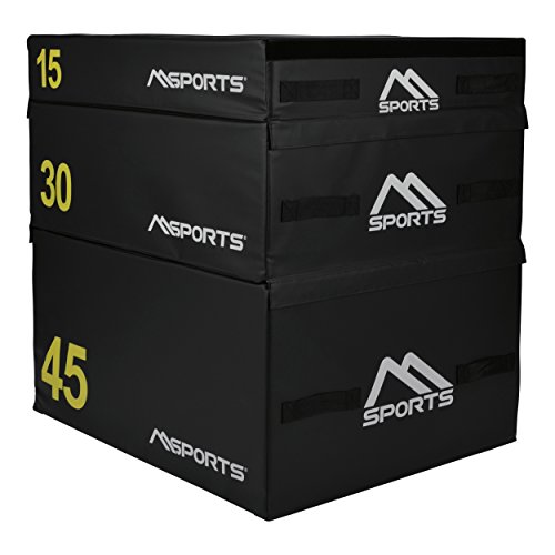 MSPORTS Plyo Box Professional 3-teilig | Jump Box Set • Plyo Box • Sprungbox • plyometrisches Training (Set komplett - 90 x 75 x 90 cm)