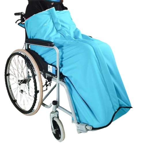 BYLUM Erwachsene Schlupfsack Wasserdicht & Warm Fußsack Für Rollstuhl Fleece Gefütterte Mit Reißverschluss Für Die Meisten Elektrischen/manuellen Rollstuhl(Blue)