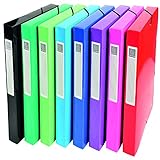 Exacompta 59929E 8er Pack Premium Sammelbox Iderama mit Gummizug 40 mm breit aus starkem Colorspan-Karton mit Rückenschild für DIN A4 Archivbox Heftbox Dokumentenbox Zeichenbox farbig sortiert