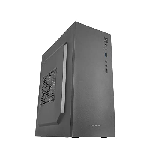 Tacens 2ALUXM, PC Gehäuse Mini-Tower Micro-ATX, 12cm Lüfter, Ultraleichter Stahl, Schwarz