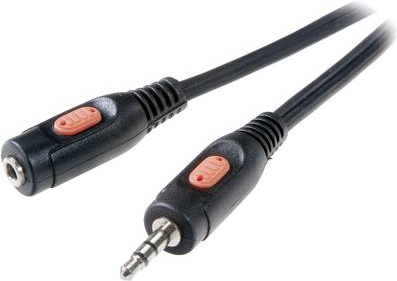 SpeaKa Professional Klinke Audio Verlängerungskabel [1x Klinkenstecker 3.5 mm - 1x Klinkenbuchse 3.5 mm] 2.50 m Schwarz (SP-7870224)