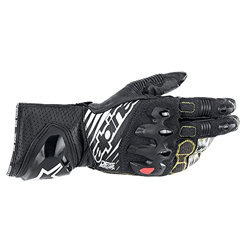 Alpinestars GP Tech V2 Gloves Sporthandschuhe Motorradhandschuhe Känguru Aramid, BLACK WHITE RED FLUO, XL
