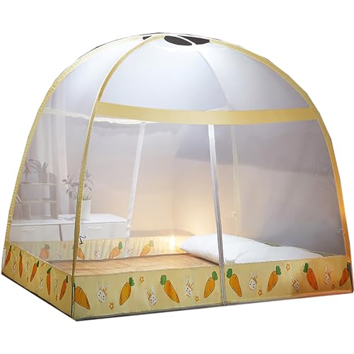 CUTTE Moskitonetz für Bett, Faltbares Moskitonetz-Betthimmel für Mädchen, Atmungsaktives Pop-Up Moskitonetz Bettzelt Baldachin für Den Sommer,01,1.5m