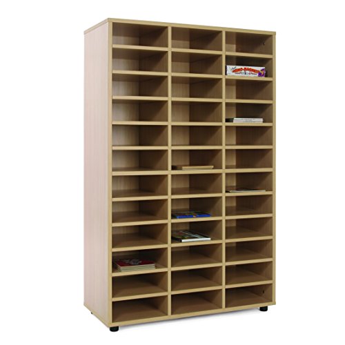 Mobeduc Regal Aufbewahrungsbox mit 36 Fächern, Holz, Buche, 90 x 147 x 40 cm