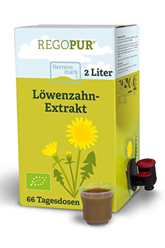 REGOPUR Bio Löwenzahn-Extrakt, 2 Liter I 100% vegan, fermentiert & ohne Zusätze I tägl. Nahrungsergänzung oder 3-Monatskur