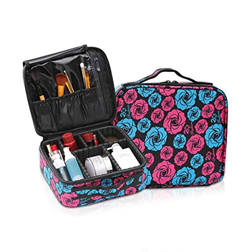 SilteD Tragbare Make-up-Tasche, Reise-Make-up-Organizer mit verstellbaren Trennwänden, Kosmetiktasche, wasserdichter Make-up-Koffer
