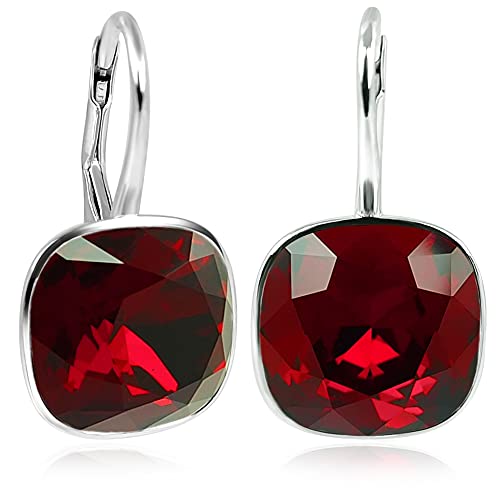 Silber Ohrringe mit Kristallen von Swarovski® Rot NOBEL SCHMUCK