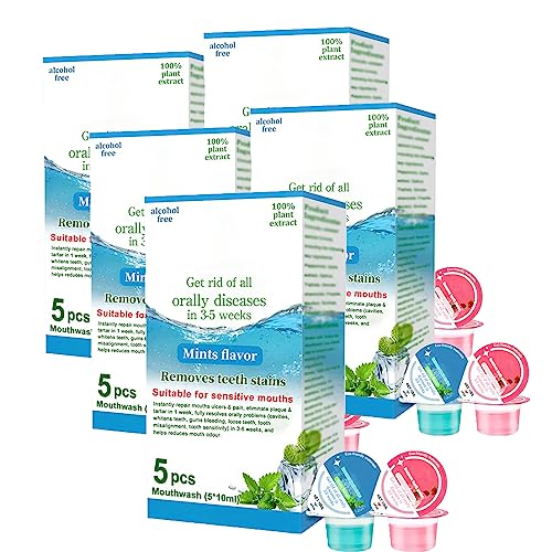 Oralheal Jelly Cup Mundwasser Stellt Die Gesundheit Von Zähnen Und Mund Wieder Her, Zahnschmelz Reparierendes Mundwasser, Mundwasser Gegen Mundgeruch, Alkoholfrei, Reisegröße (5Box/25Stk)