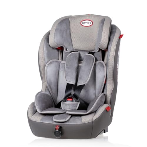 HEYNER® Kids Kindersitz MultiRelax AERO Fix Auto-Kindersitz mit ISOFIX (Gruppe 1,2,3 Gewicht: 9-36kg) (grau)
