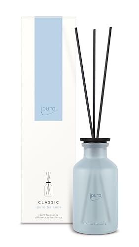 ipuro - Classic Raumduft Balance - 240ml | Raumerfrischer mit maritimen Noten, Orange & Bergamotte, Wasserlilie & weißem Tee - Duft | Diffuser mit Stäbchen | Erfrischender Lufterfrischer Wohnung