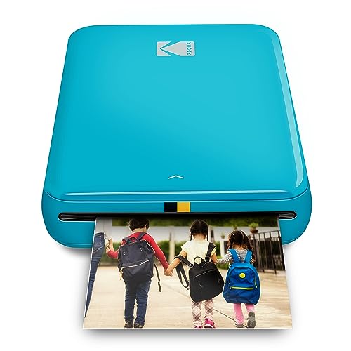 KODAK Step Sofortbild-Fotodrucker mit Bluetooth/NFC, Zink Technologie und KODAK App für iOS und Android (blau), druckt 5,1 x 7,6 cm klebrige Fotos.