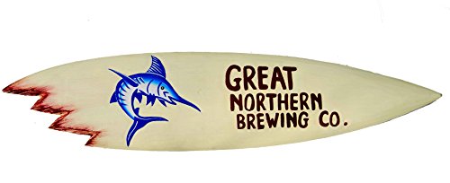 Great Northern Brewing Surfboard Bier Werbung Style 100cm Werbeschild Holzschild Schwertfisch Dekoration