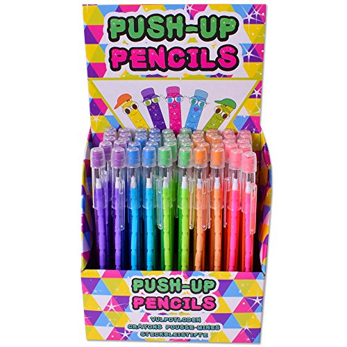 TE-Trend 50 Stück Bleistift Stift 8 Steckminen Radiergummi Kinder Geburtstag Kindergeburtstag Mitgebsel mehrfarbig sortiert