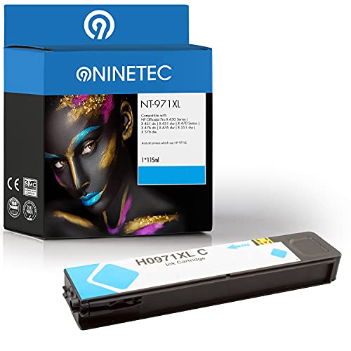 NINETEC NT-970XL 971XL 1 Patrone Cyan kompatibel mit HP 971XL | Für HP OfficeJet Pro X450 Series X451dn X451dw X470Series X476dn X476dw X551dw X576dw
