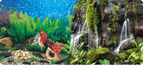 Reptiles Planet Poster Waterfall Aquarium/Terrarium, 2 Seiten, 1 Rolle mit 15 m, Höhe 70 cm