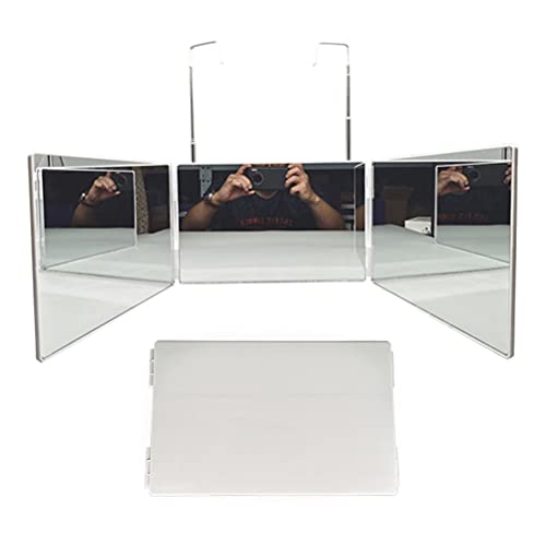 SASKATE Dreifach Spiegel Wand 3-Wege-Spiegel Haare Schneiden 360 Grad Spiegel Kosmetik-Spiegel, Dreifach Spiegel Groß Der Überall Aufgehängt Werden Kann
