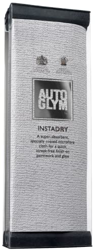 Autoglym InstaDry beschichtetes Microfaser-Trockentuch, Ultra-absorbierendes Wischtuch für die Reinigung von Fahrzeuginnenräumen & zum Waschen und Aufpolieren von Scheiben, 50 cm x 44 cm - Grau