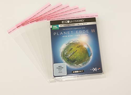1000 St. Folienhüllen für 15 mm 4K Ultra HD Blu-ray Box inkl. Pappschuber wiederverschließbar glasklar